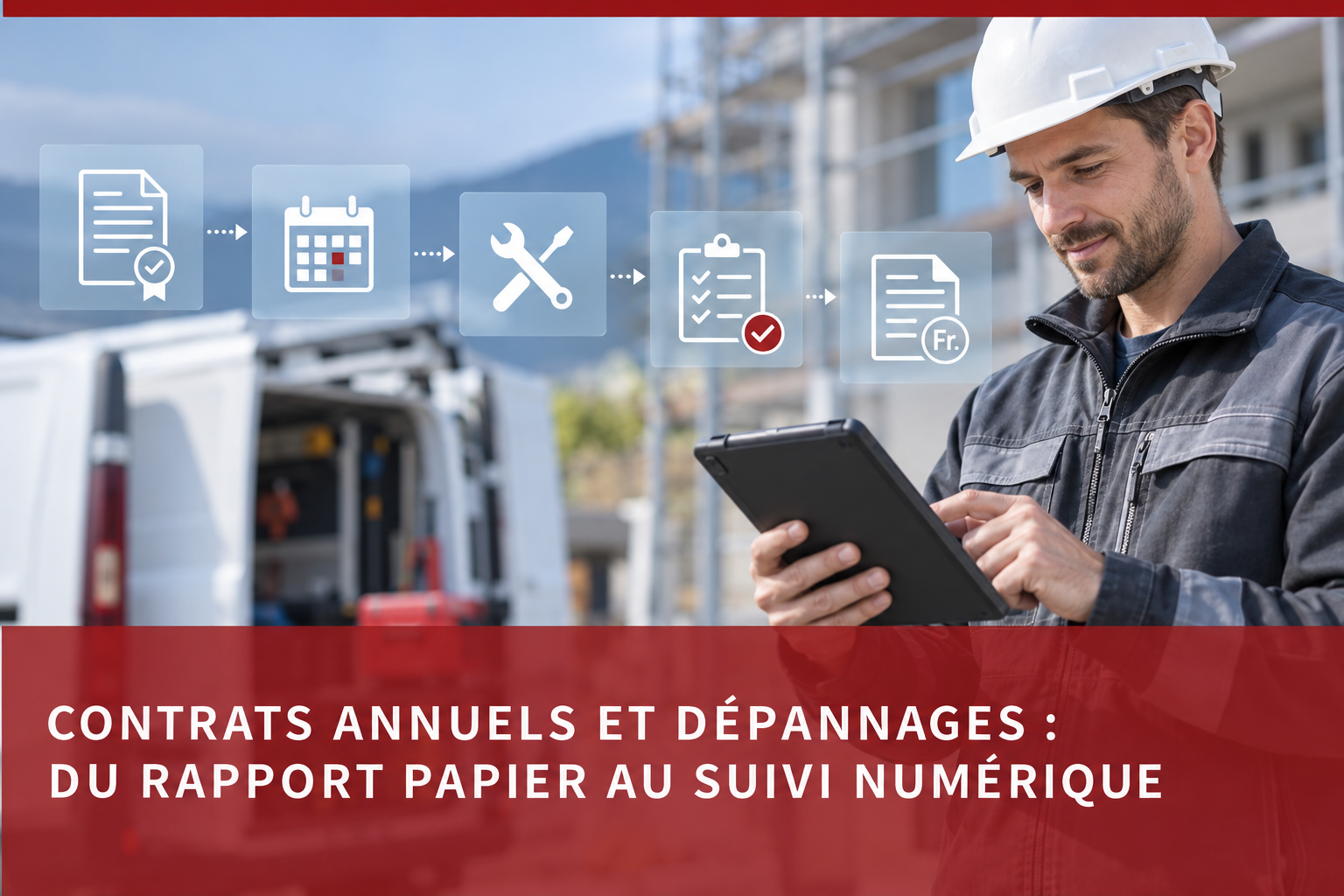Story-board de la gestion des contrats annuels et des dépannages avec enneaintervention et enneawork